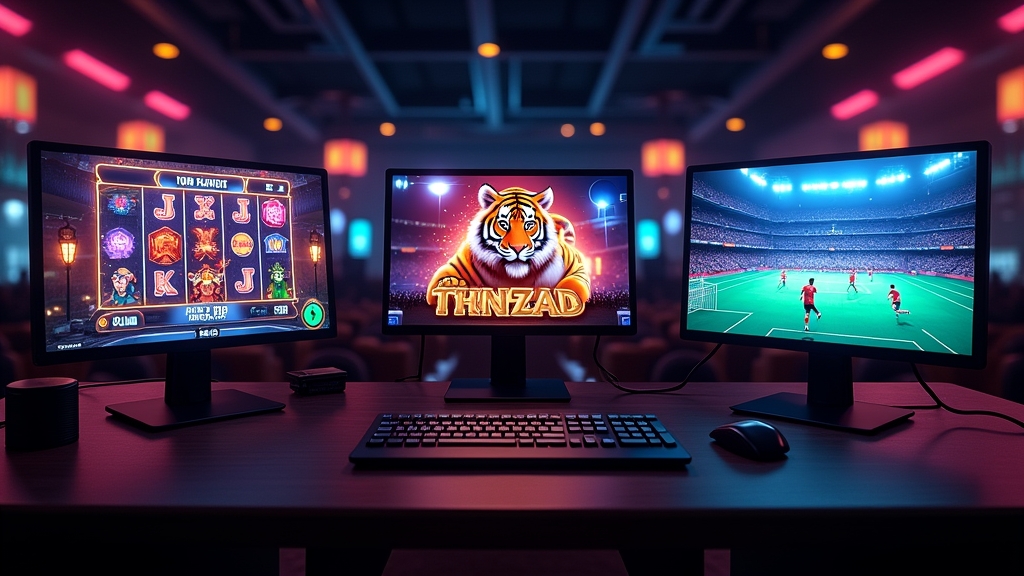 Painel comparando Jetx, Fortune Tiger e Penalty Shoot Out em cassino escuro