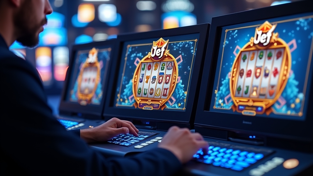 Comparação de jogos no modo demo em ambiente de cassino escuro